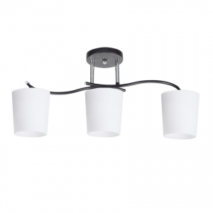 Candellux Esnyr 33-22660 plafon lampa sufitowa listwa elegancki klasyczny klosz szklany mleczny 3x40W E27 biały/chrom