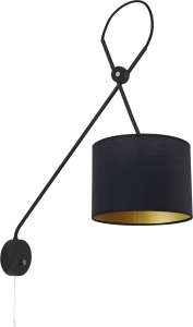 Kinkiet lampa ścienna Viper 6513 Nowodvorski 1x40W oprawa abażurowa na wysięgniku czarna - opakowanie zastępcze - towar pełnowartościowy - wysyłka w 24h