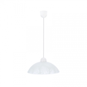Candellux Alcara 31-16737 lampa wisząca zwis klasyczna klosz szklany miska 1x60W E27 biała