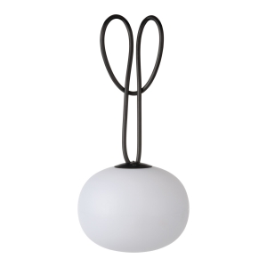 Kanlux Stono Milk 38032 lampa wisząca zwis ogrodowa nowoczesna kula ball z gniazdem USB 1x1W LED 2500K biała/czarna